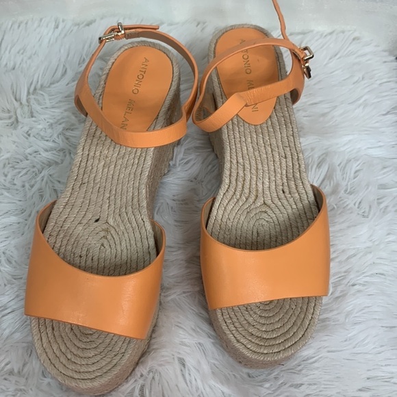 Antonio Melani Peach Wedges with Jute Trim- NWT - Picture 3 of 10